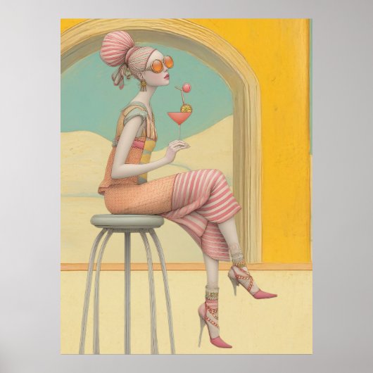 Poster ^~* FD2 Glam Bohemian Boho Cocktail Femme 5 (Devant)