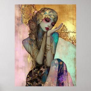 Poster *~* FD2 Orné Nouveau Fantastique Femme Éthérée 34