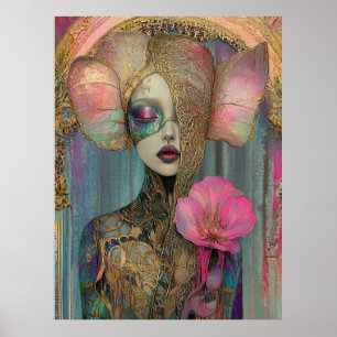 Poster *~* FD2 Orné Nouveau Fantastique Femme Éthérée  6-