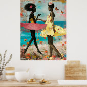 Poster *~* FD2 Plage Tropicale de chat pour femmes noires (Cuisine)