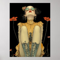 FD2 Rétro Fille Fantaisiste Art 26 Floral Vintage