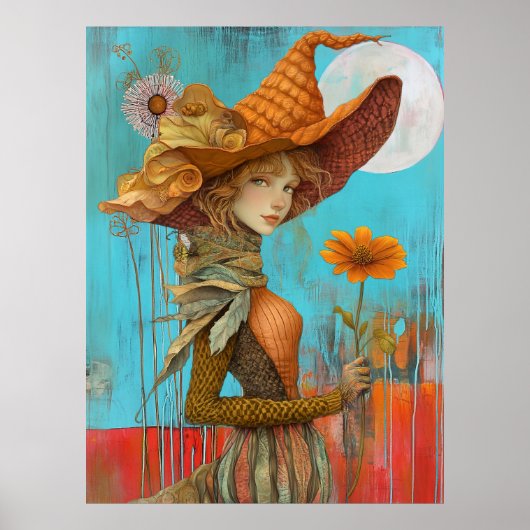 Poster *~* FD2 Retro Floral Fall Girl Automne Casquette 2 (Devant)