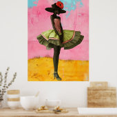 Poster *~* FD2 Vibrant Tropical Black Goddesses Casquette (Cuisine)