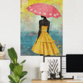 Poster *~* FD2 Vibrant Tropical Black Goddesses Casquette (Bureau à domicile)