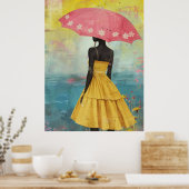 Poster *~* FD2 Vibrant Tropical Black Goddesses Casquette (Cuisine)