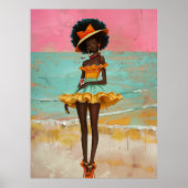 Poster *~* FD2 Vibrant Tropical GODDESS Black Woman 33 (Devant)