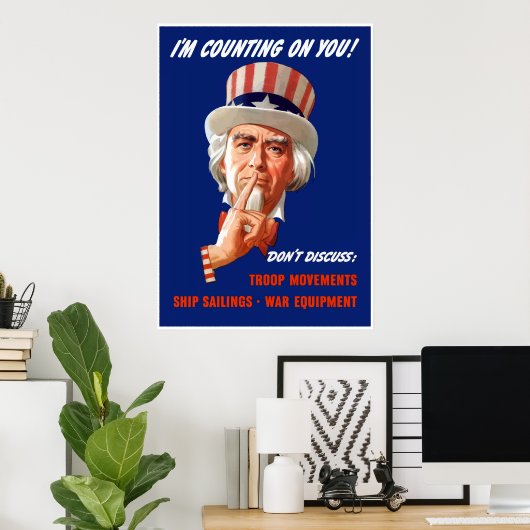 Poster FDR Oncle Sam — Frontière (Bureau à domicile)