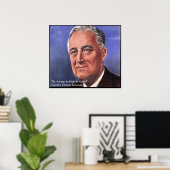 Poster FDR (Roosevelt) "Soyez bref" Citation de sagesse P (Bureau à domicile)