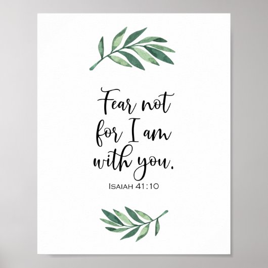 Poster Fear not for I am with you from Isaiah 41:10 (Devant)