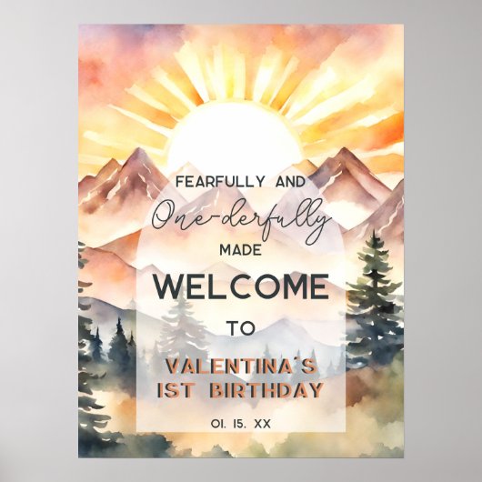 Poster Fearful and Onederful made First Birthday (Devant)