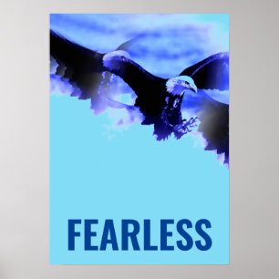 Poster Fearless Bald Eagle Motivational Courage Artwork