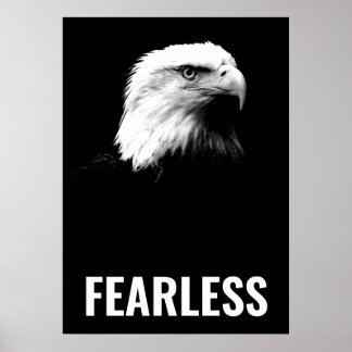 Poster Fearless Bald Eagle Motivational Courage Artwork