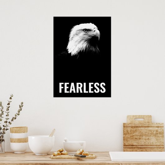 Poster Fearless Bald Eagle Motivational Courage Artwork (Cuisine)