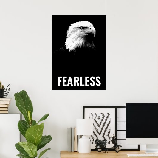 Poster Fearless Bald Eagle Motivational Courage Artwork (Bureau à domicile)