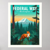 Poster Federal Way Washington vintage (Devant)