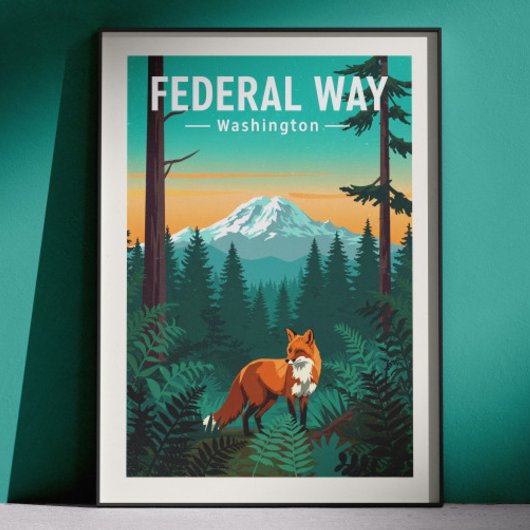 Poster Federal Way Washington vintage