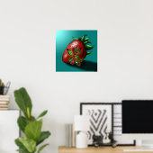 Poster Fée afro-américaine et fraise (Bureau à domicile)