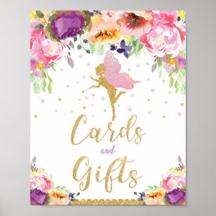 Poster Fée Anniversaire Cartes et Cadeaux Bébé Fille Douc