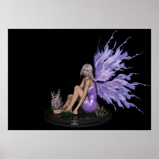 Poster Fée avec ailes violettes de couleur mutli Imprimer (Devant)
