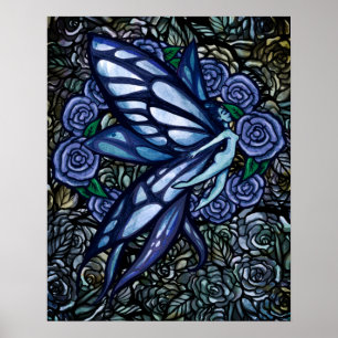 Poster Fée bleue Rose Blue Rose Fae