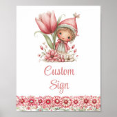 Poster Fée Capricieuse Fille Rougeur Floral Anniversaire  (Devant)