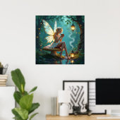 Poster Fée dans la forêt enchantée Boire Café (Bureau à domicile)