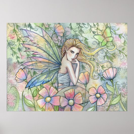 Poster Fée dans l'affiche du jardin enchanté (Devant)