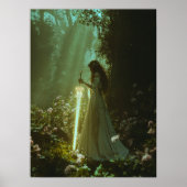 Poster Fée dans une forêt magique (Devant)