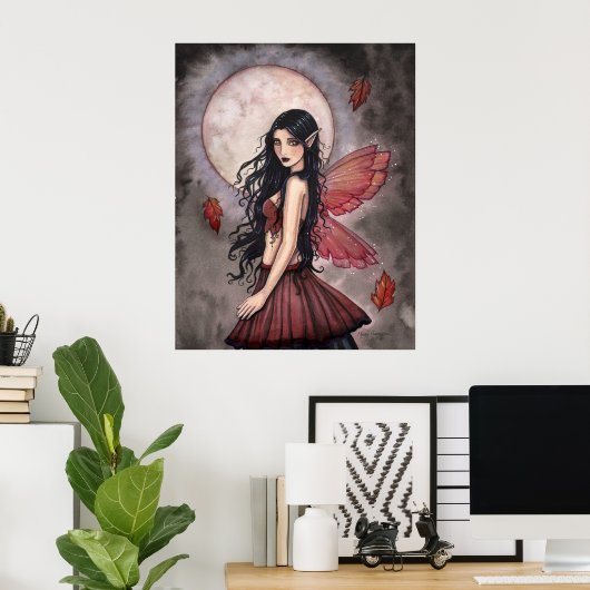 Poster fée d'automne (Bureau à domicile)