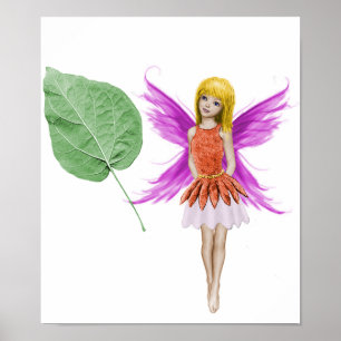 Poster Fée de Catalpa Tree avec feuille