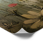 Poster Fée de champignon blanc dans une prairie florale (Coin)