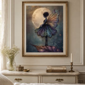 Poster Fée de clair de lune enchantée Art Fantastique Aqu