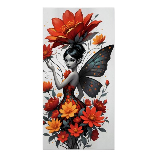 Poster Fée de Fleur Fantaisiste (Devant)