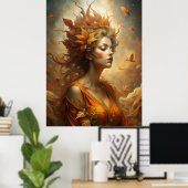 Poster Fée de forêt d'automne - Mystic Fall Wall Art (Bureau à domicile)