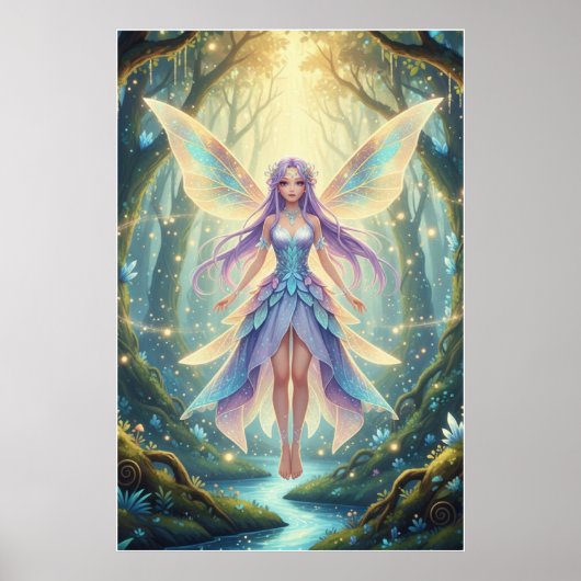 Poster Fée de la forêt enchantée | Art de fantasy magique (Devant)