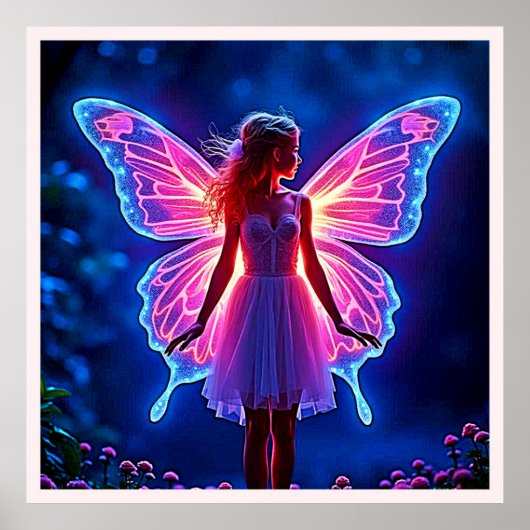Poster Fée de papillon mystique éclatante (Devant)