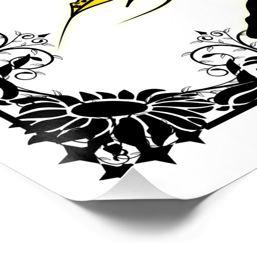 Poster Fée de tournesol et chat cosmique (Coin)