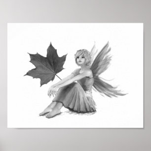 Poster Fée d'érable Crison King avec feuille