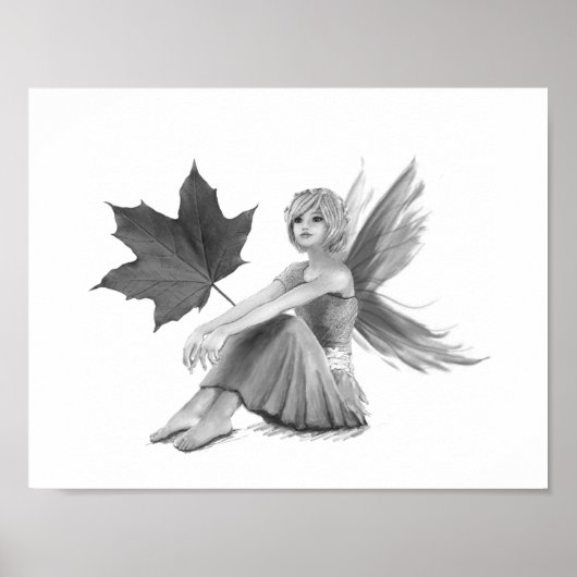 Poster Fée d'érable Crison King avec feuille (Devant)