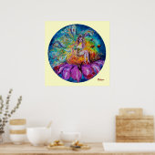 Poster FÉE DES FLEURS DANS LA NUIT Fantastique (Cuisine)