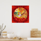 Poster FÉE DES FLEURS, Fantaisie Rouge Jaune (Cuisine)