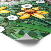 Poster Fée des fleurs printanières Jonquilles et Papillon (Coin)
