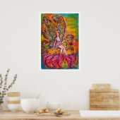 Poster FÉE DES FLEURS SUR L'IRIS ROSE Fantaisie (Cuisine)