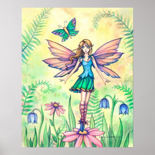 Poster Fée des fleurs un jour de printemps Art (Devant)