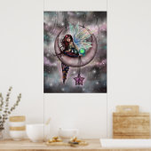Poster Fée Electra Fae sur la Lune, œuvre d'art fantaisis (Cuisine)