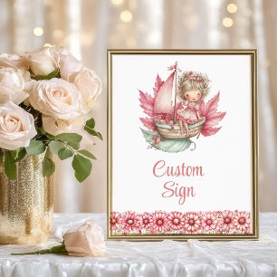 Poster Fée Élégante Fille Rougeur Florale Anniversaire Pe