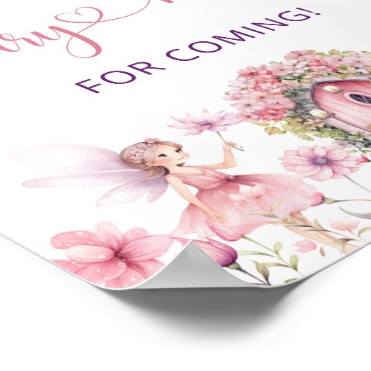 Poster Fée Enchanted Forest Merci d'anniversaire (Coin)