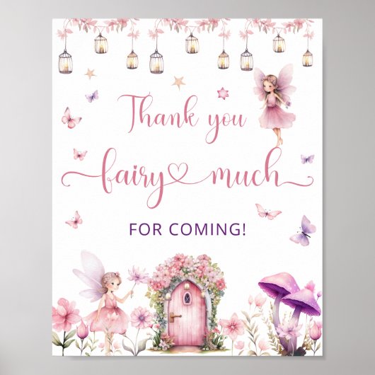 Poster Fée Enchanted Forest Merci d'anniversaire (Devant)