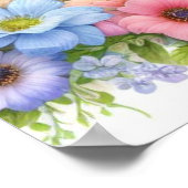 Poster Fée et fleurs au pays des fées pastel aquarelle (Coin)