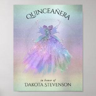 Poster Fée Ethereal Rainbow Ombre Pastel Sheen
